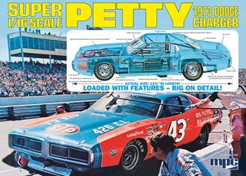 Richard Petty 1/16 scale 1973 Dodge Charger plastic model kit