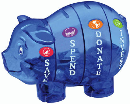 Blue MoneyWise Piggy Bank